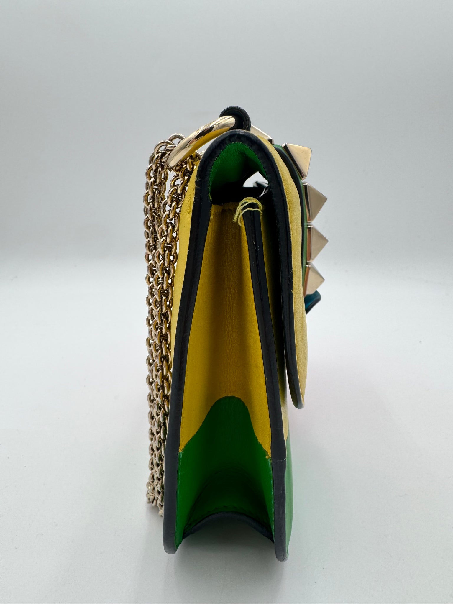 VALENTINO GARAVANI Vitello Small Glam Lock Rockstud Flap Rainbow