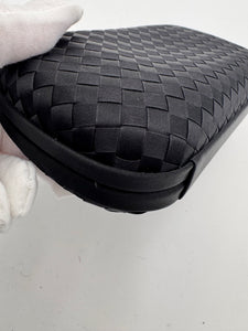 BOTTEGA VENETA Intrecciato Box Clutch Black