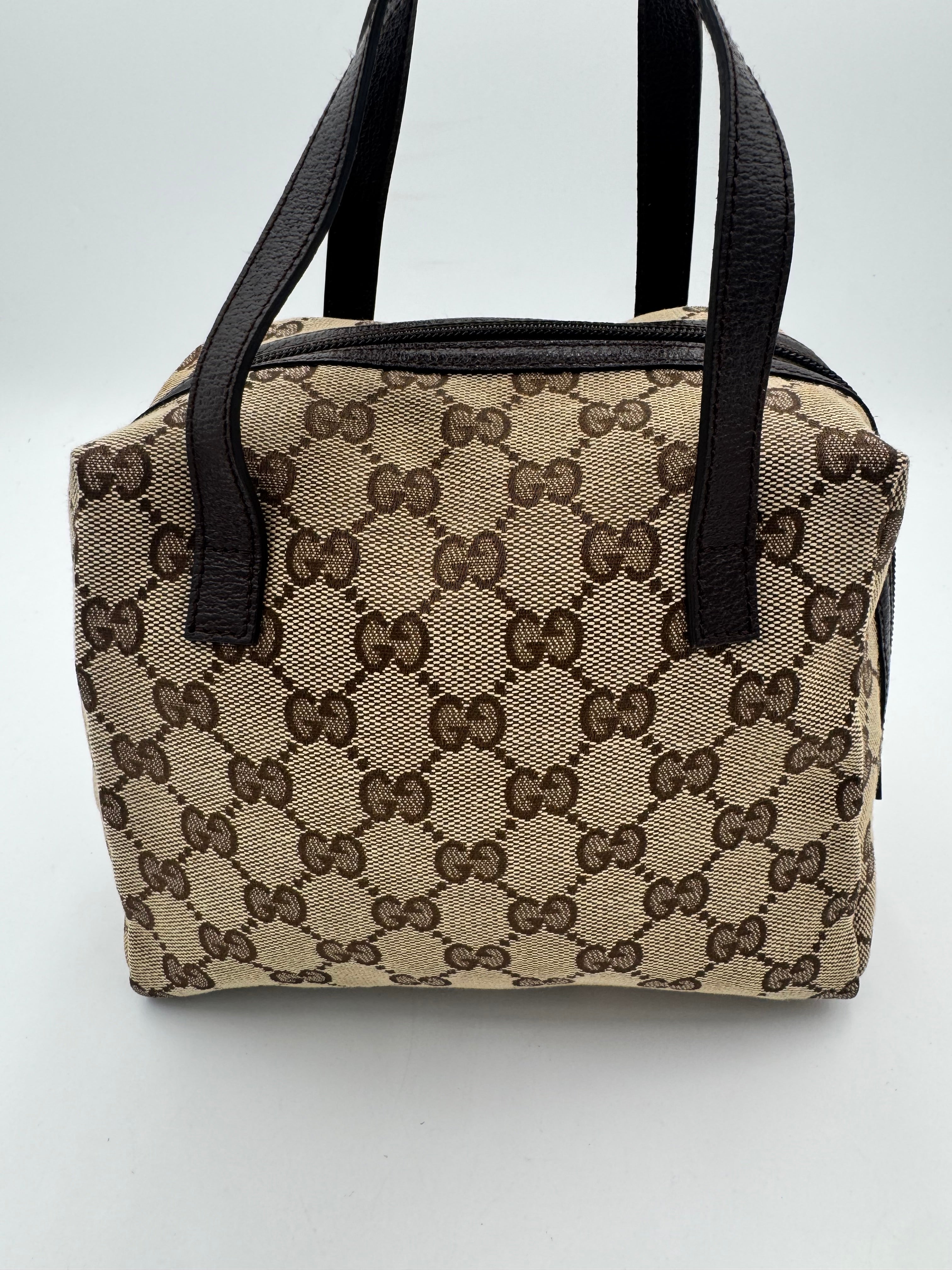 GUCCI Monogram Canvas Top Handle Bag
