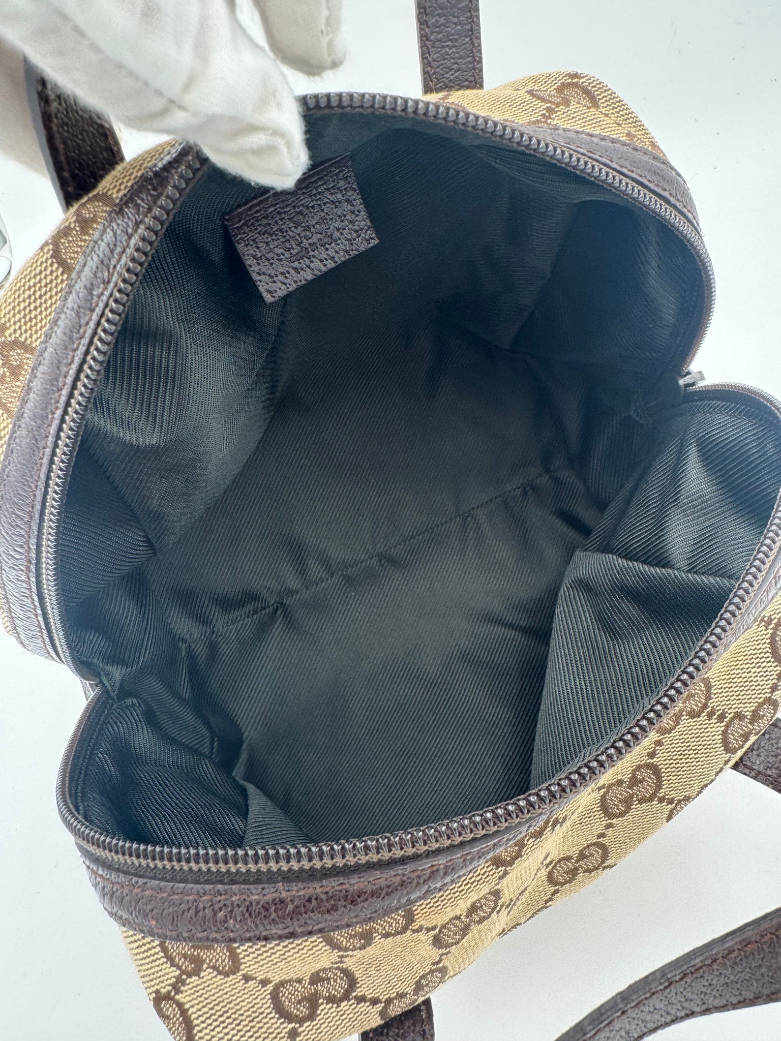 GUCCI Monogram Canvas Top Handle Bag