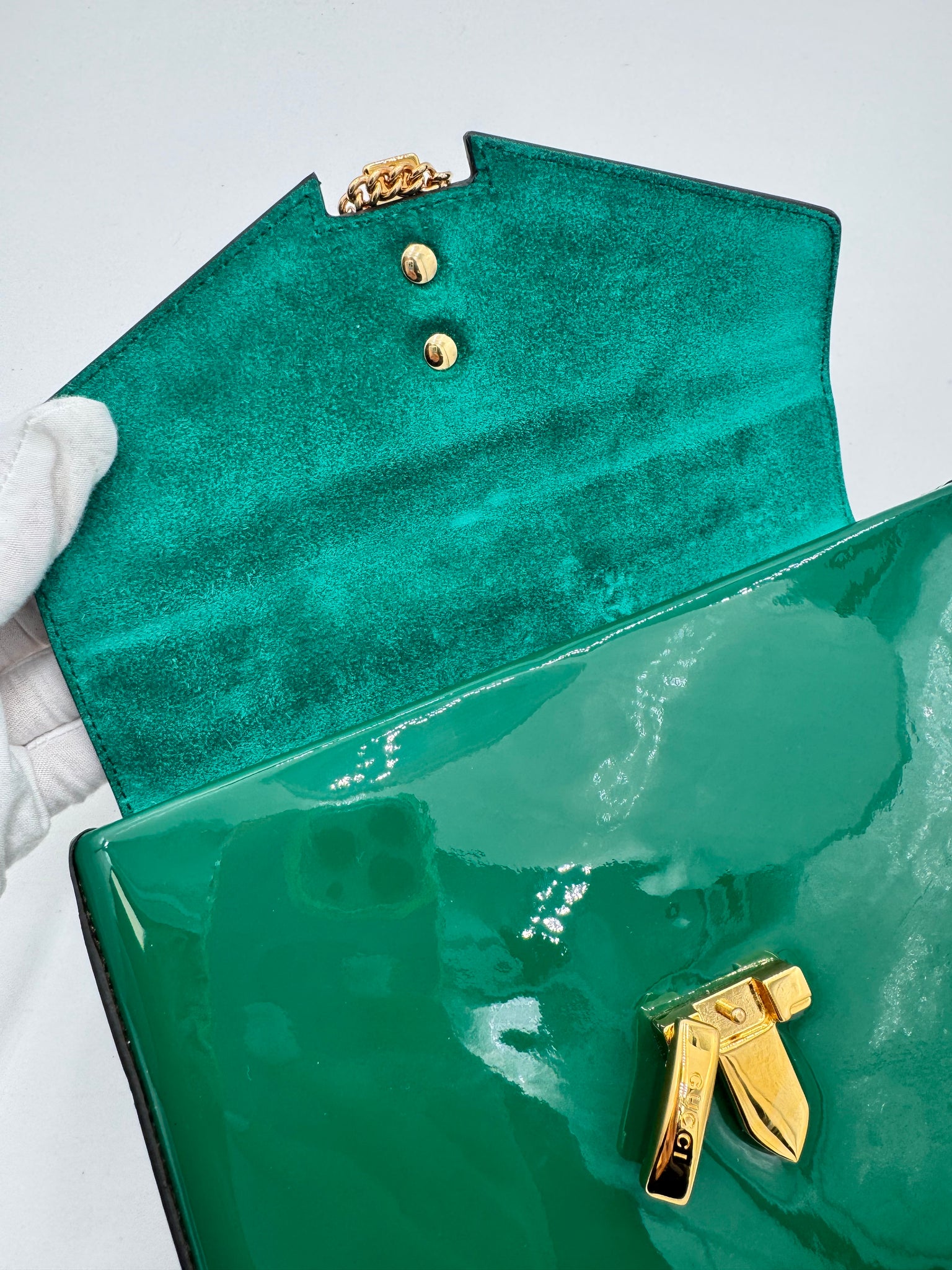 GUCCI Sylvie 1969 Top Handle Bag Green