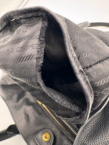 PRADA Vitello Daino Tote Black