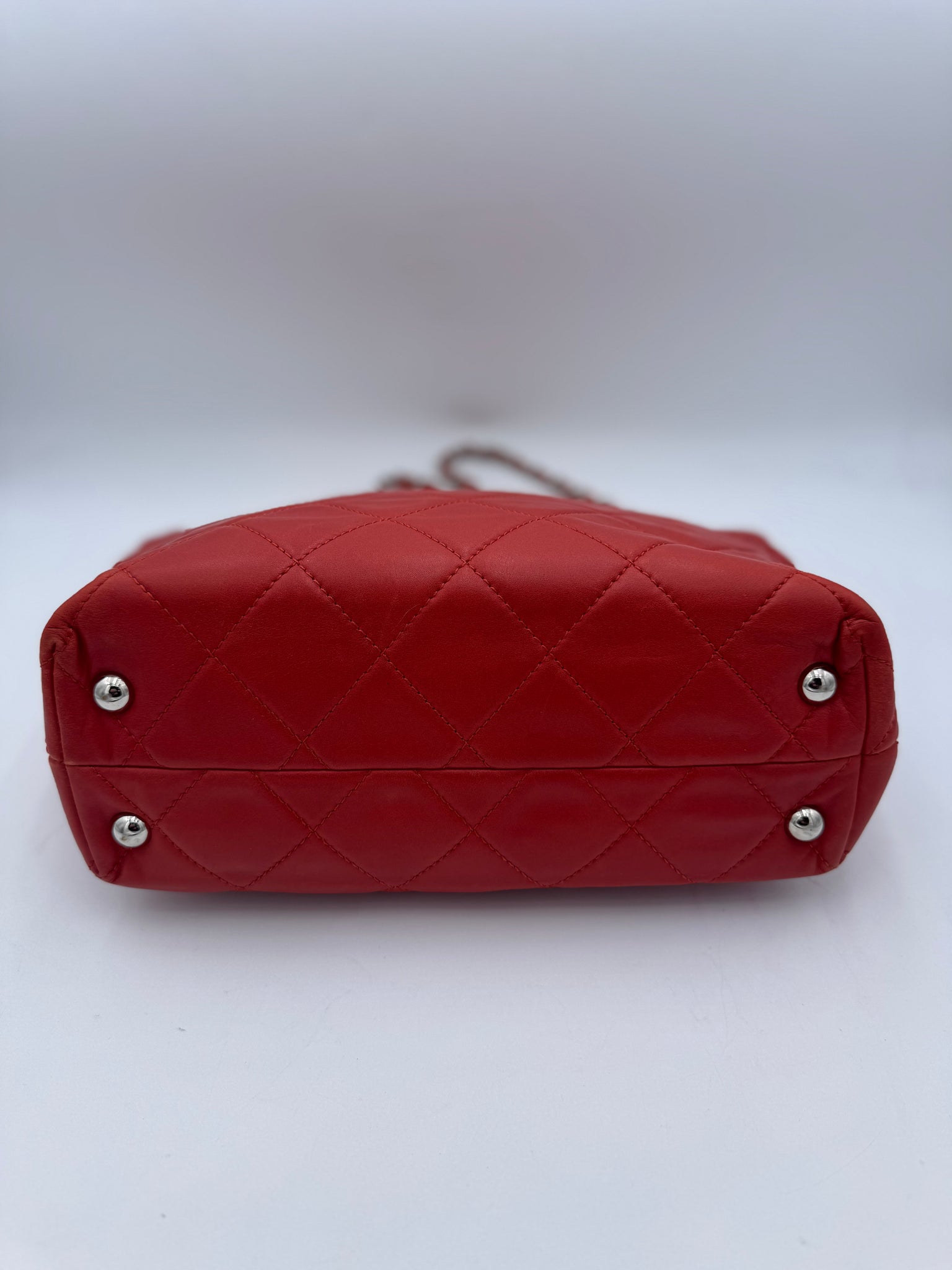 CHANEL Quilted Large In The Business Tote Red