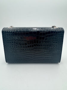 SAINT LAURENT Kate Croc Embossed Crossbody Bag