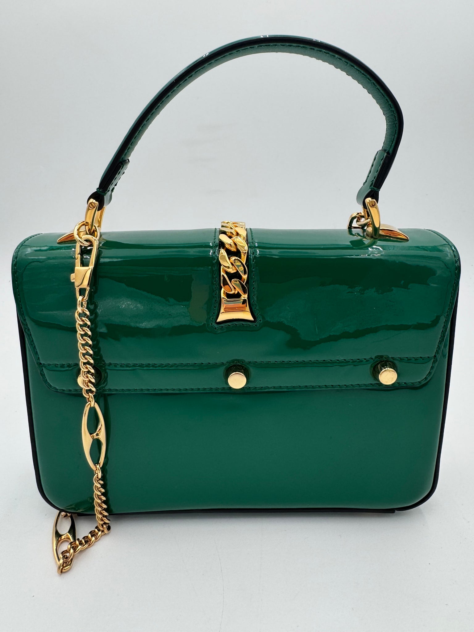 GUCCI Sylvie 1969 Top Handle Bag Green