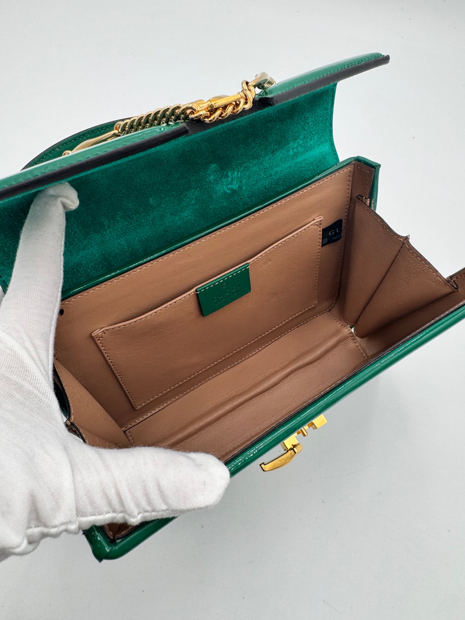 GUCCI Sylvie 1969 Top Handle Bag Green