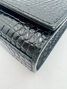 SAINT LAURENT Kate Croc Embossed Crossbody Bag