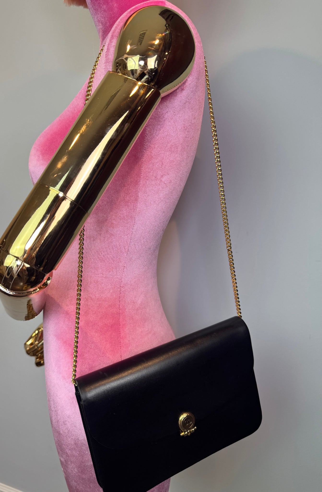 CHRISTIAN DIOR Vintage Flap Bag Black