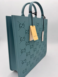 GUCCI Rubber Kids GG Tote Dusty Azure