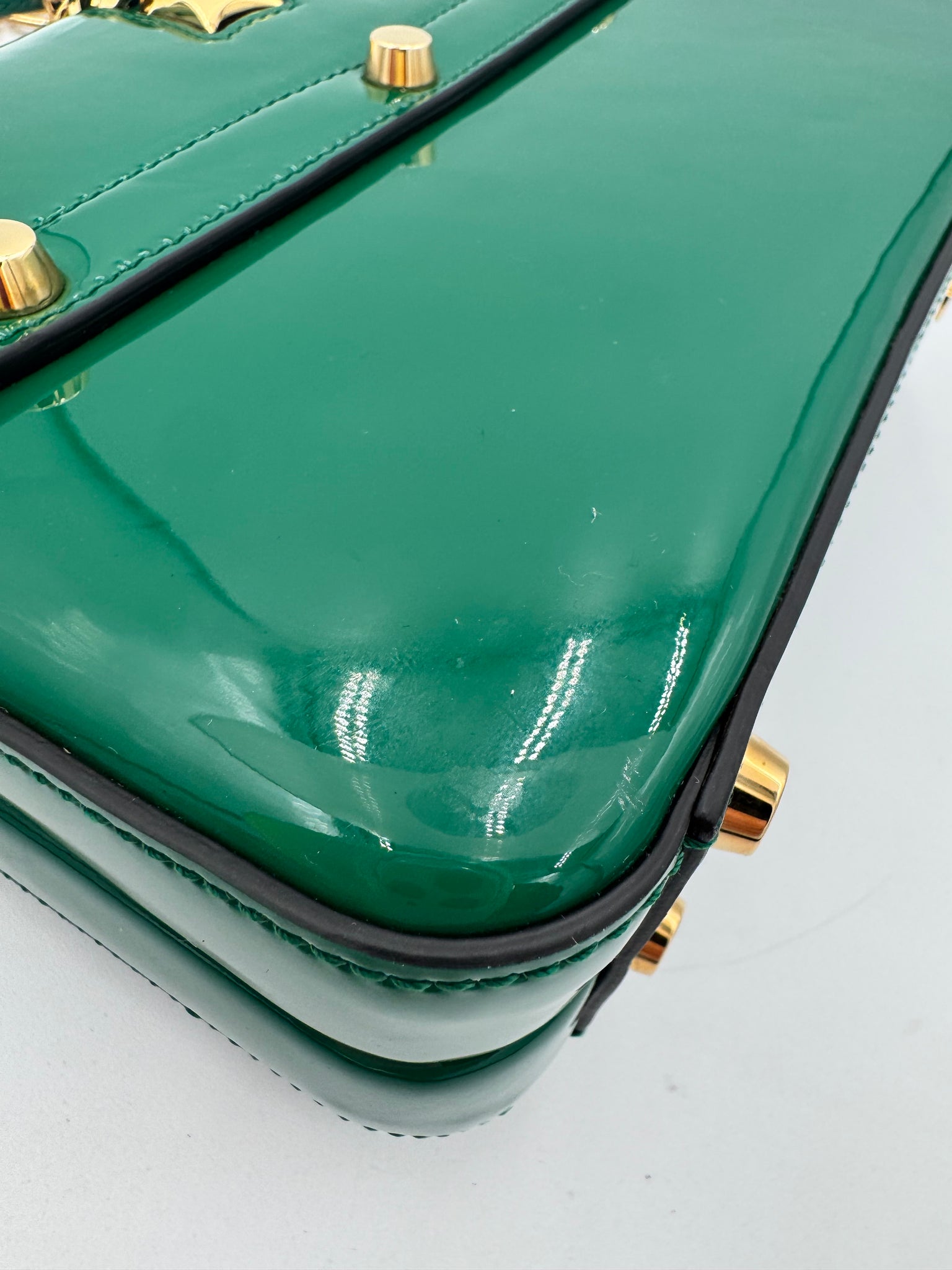 GUCCI Sylvie 1969 Top Handle Bag Green
