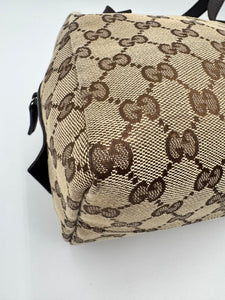 GUCCI Monogram Canvas Top Handle Bag