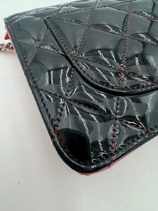 CHANEL Patent Leather Wallet on Chain Black