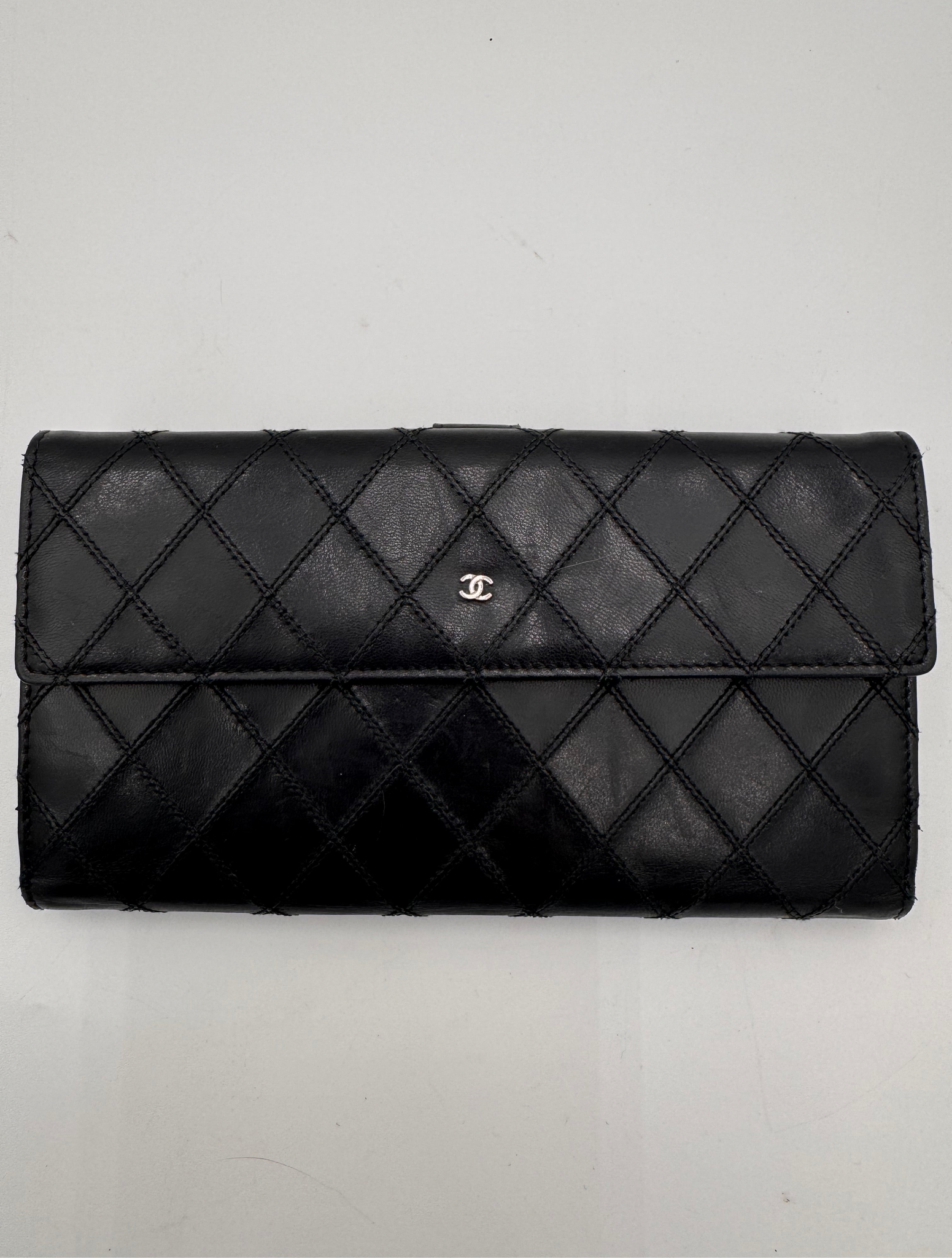 CHANEL Diamond Stitch Continental Wallet Black 2009-2010