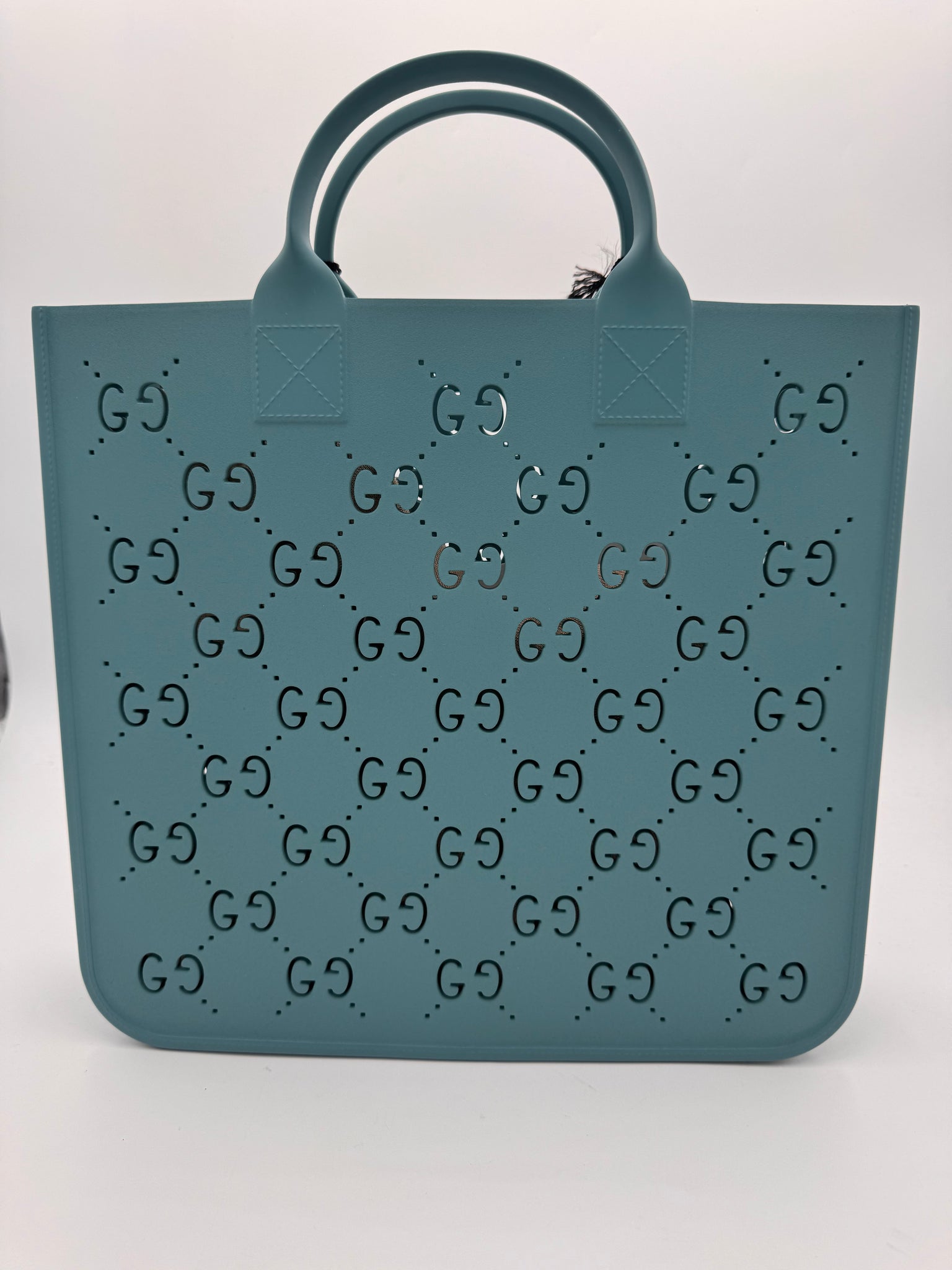 GUCCI Rubber Kids GG Tote Dusty Azure