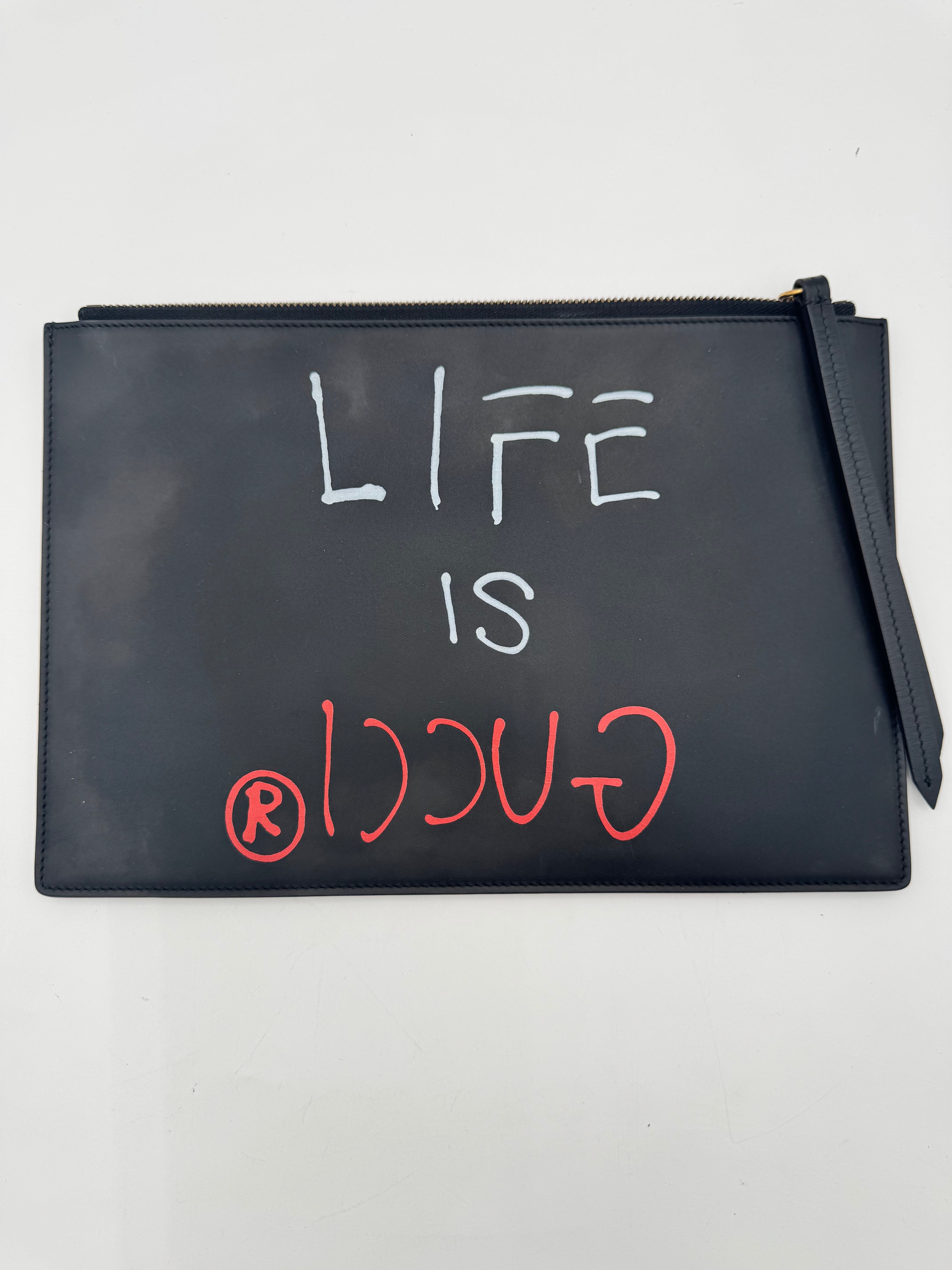 GUCCI Life is Gucci Clutch