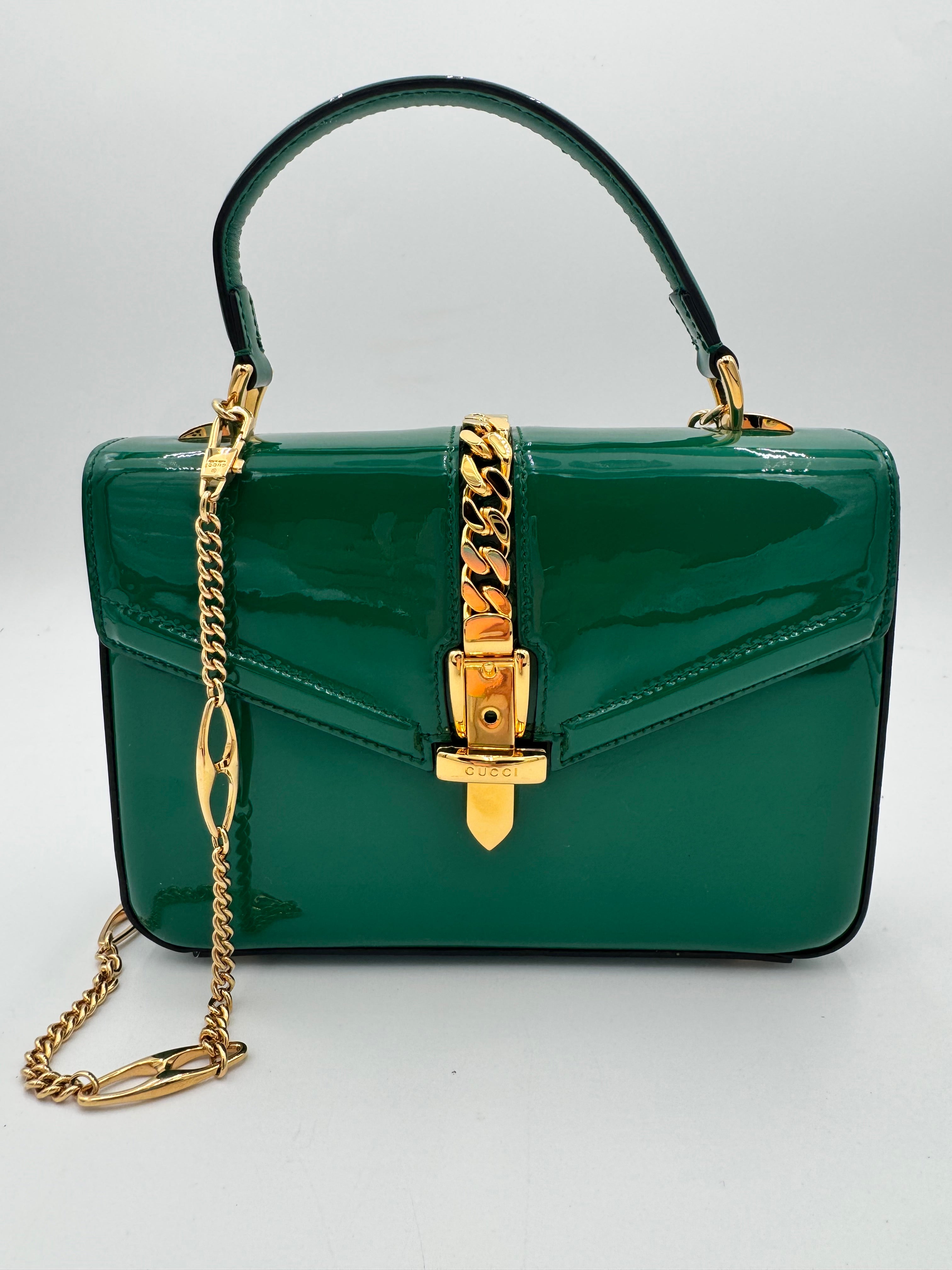 GUCCI Sylvie 1969 Top Handle Bag Green