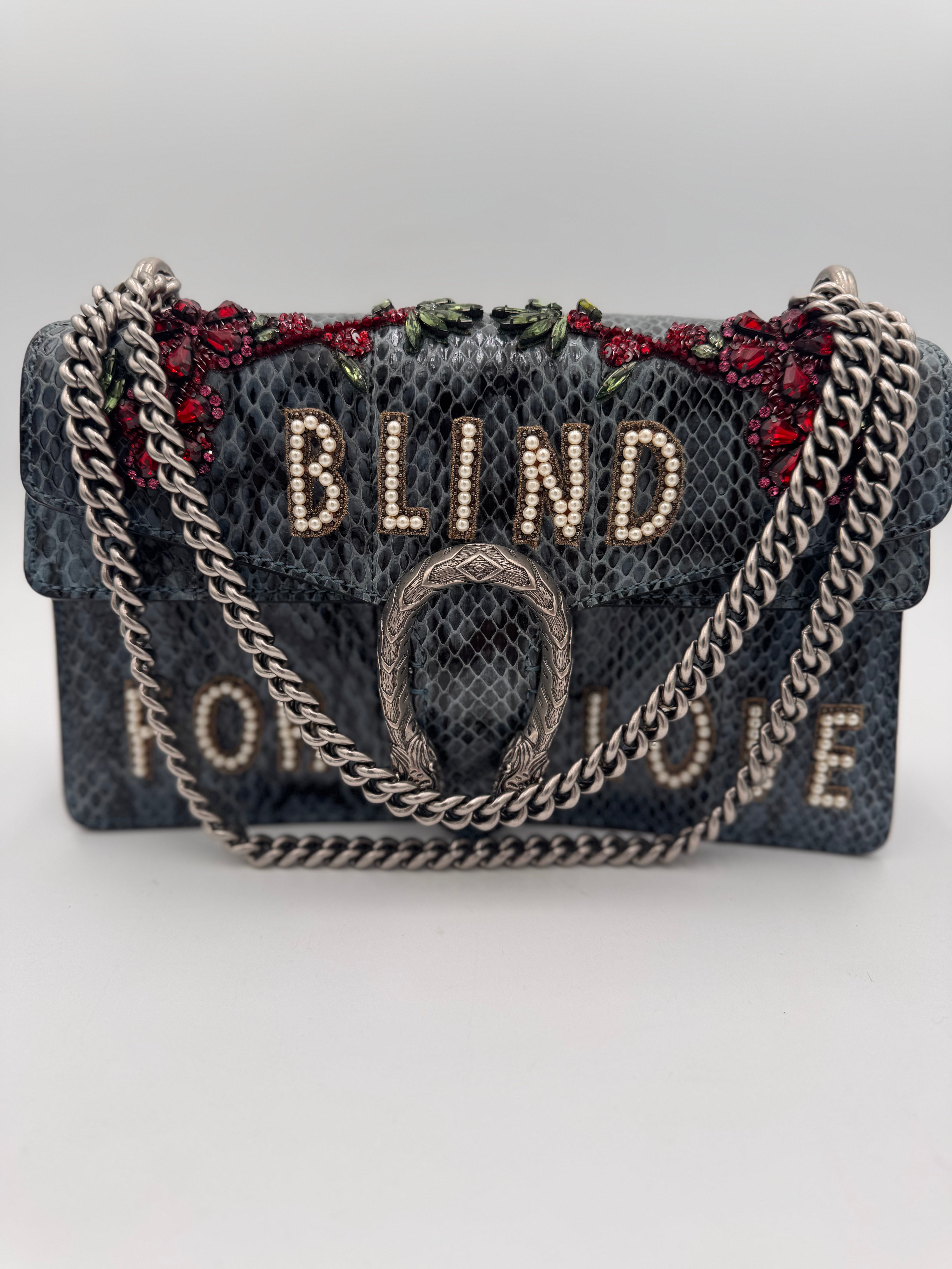 GUCCI Blind For Love Dionysus Embellished Python