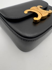 CELINE Shiny Calfskin Mini Claude Black