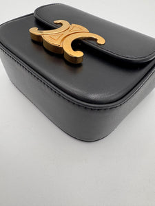 CELINE Shiny Calfskin Mini Claude Black
