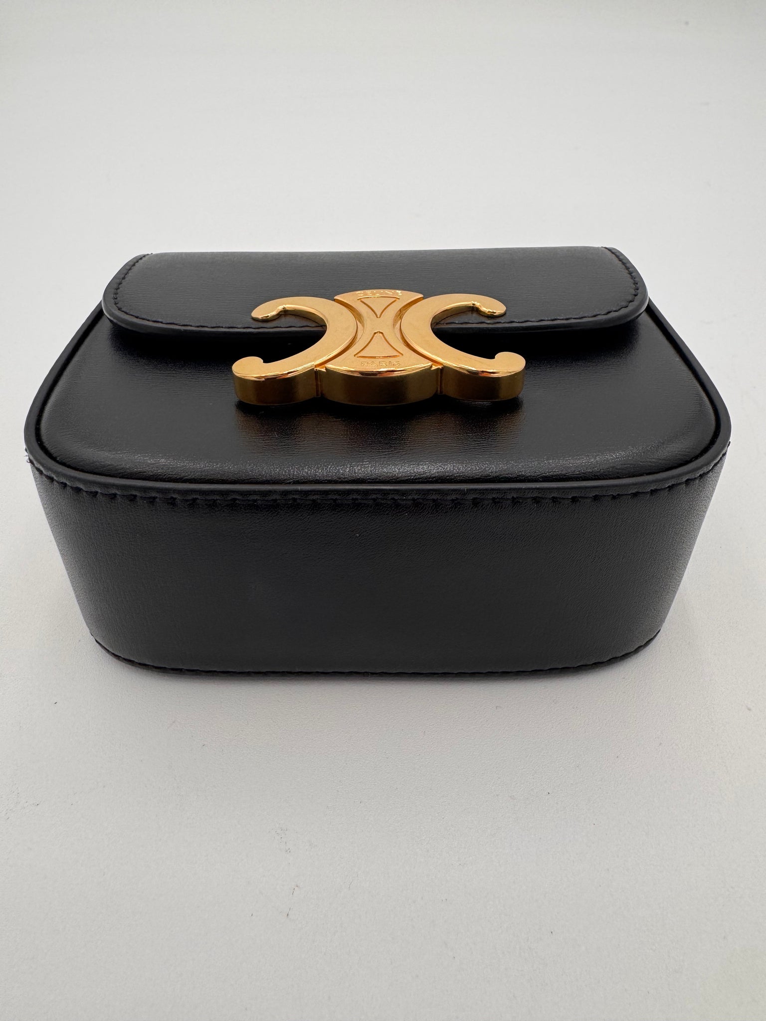 CELINE Shiny Calfskin Mini Claude Black