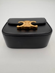 CELINE Shiny Calfskin Mini Claude Black