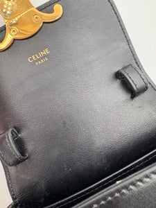 CELINE Shiny Calfskin Mini Claude Black