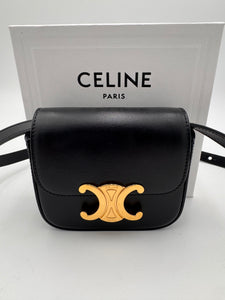 CELINE Shiny Calfskin Mini Claude Black