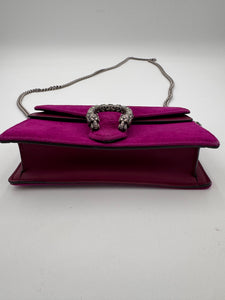 GUCCI Velvet Super Mini Dionysus Shoulder Bag Fuchsia Violet Cyclamen