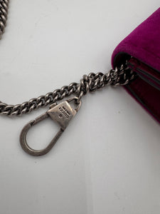 GUCCI Velvet Super Mini Dionysus Shoulder Bag Fuchsia Violet Cyclamen