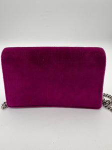 GUCCI Velvet Super Mini Dionysus Shoulder Bag Fuchsia Violet Cyclamen