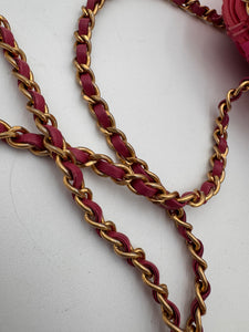 CHANEL Tweed Chain Around Phone Holder Pink