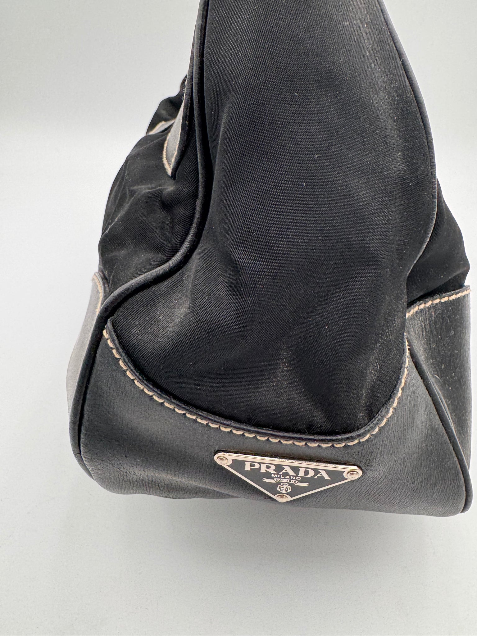 PRADA Buckle Shoulder Bag Black