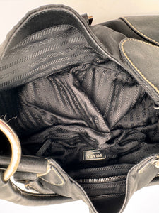 PRADA Buckle Shoulder Bag Black