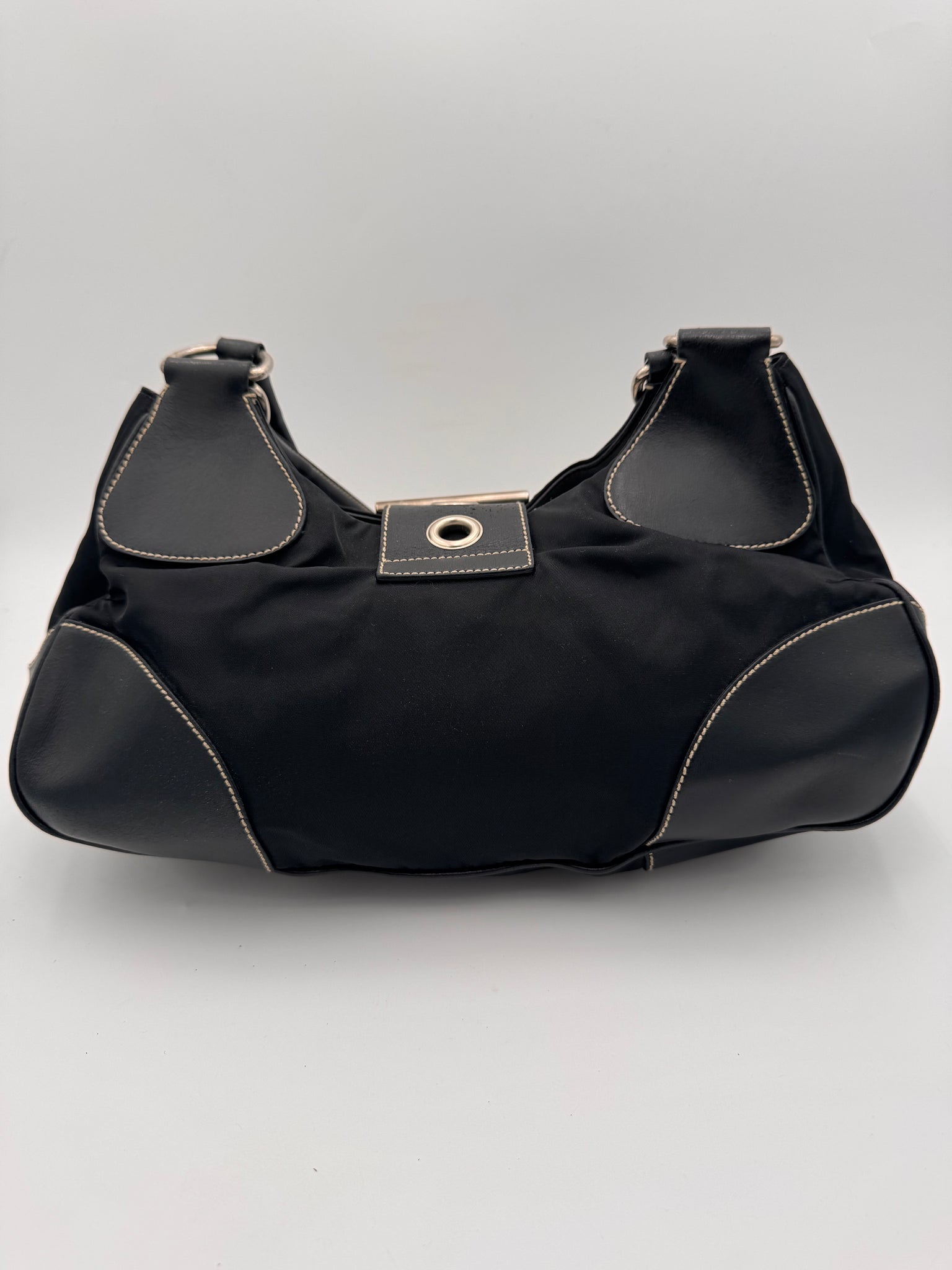 PRADA Buckle Shoulder Bag Black