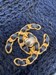 CHANEL 19 Tweed Belt Bag Dark Blue