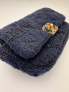 CHANEL 19 Tweed Belt Bag Dark Blue