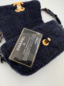 CHANEL 19 Tweed Belt Bag Dark Blue