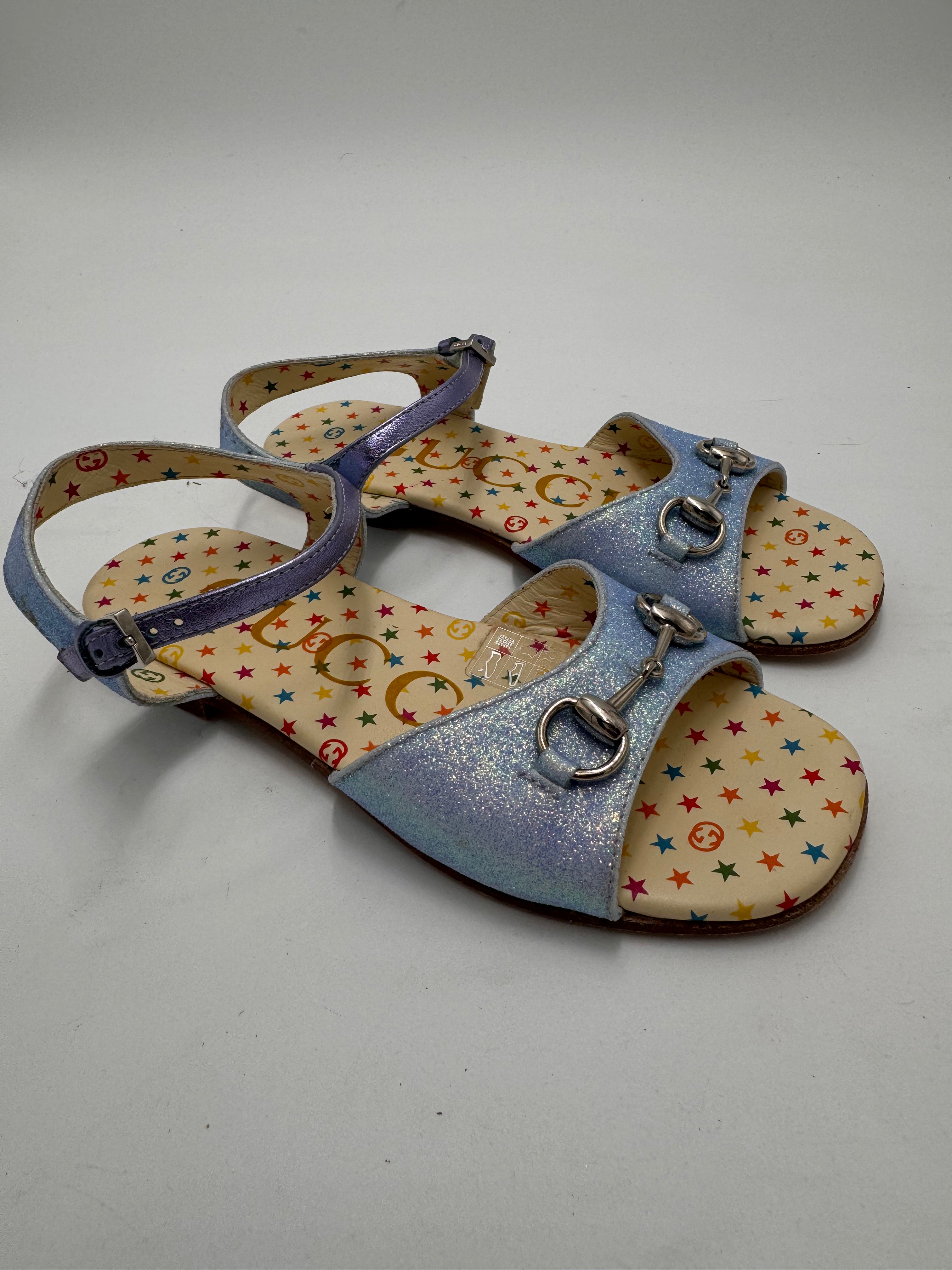 GUCCI GIRLS HORSEBIT SANDALS size 31 (US 13.5)