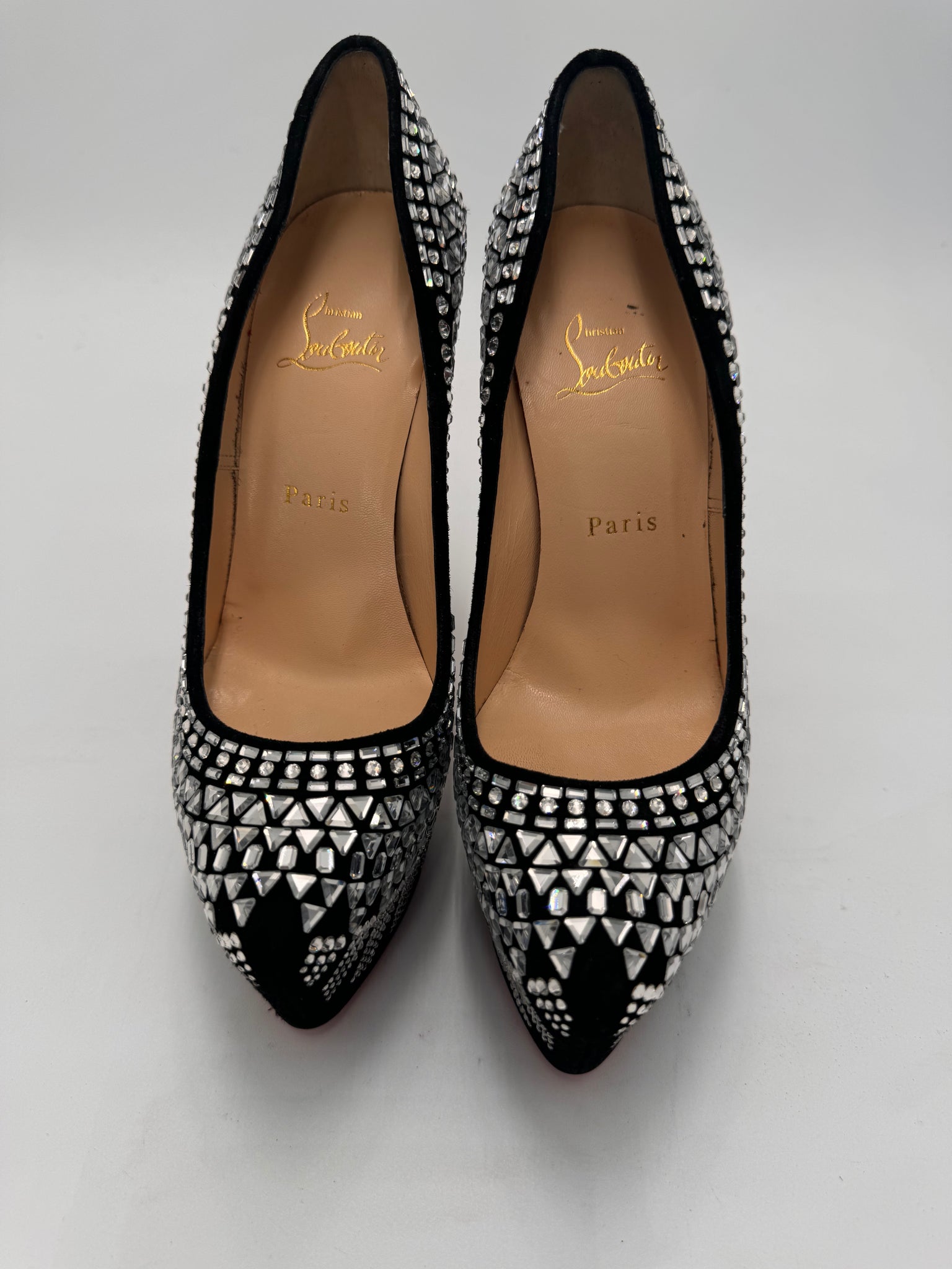 CHRISTIAN LOUBOUTIN CRYSTAL DECORA STRASS PUMPS size 38 (US 8)