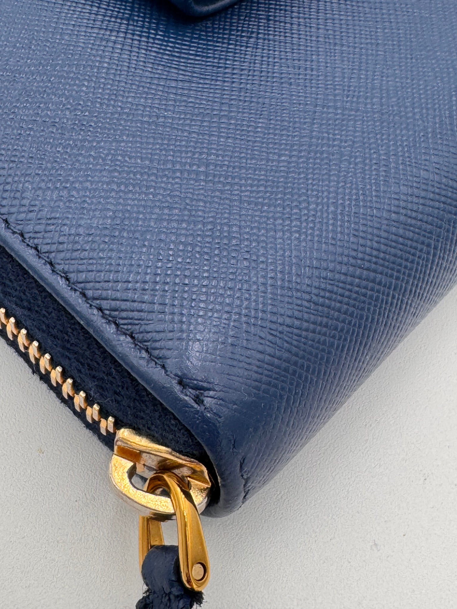 PRADA Saffiano Bow Zip Around Wallet