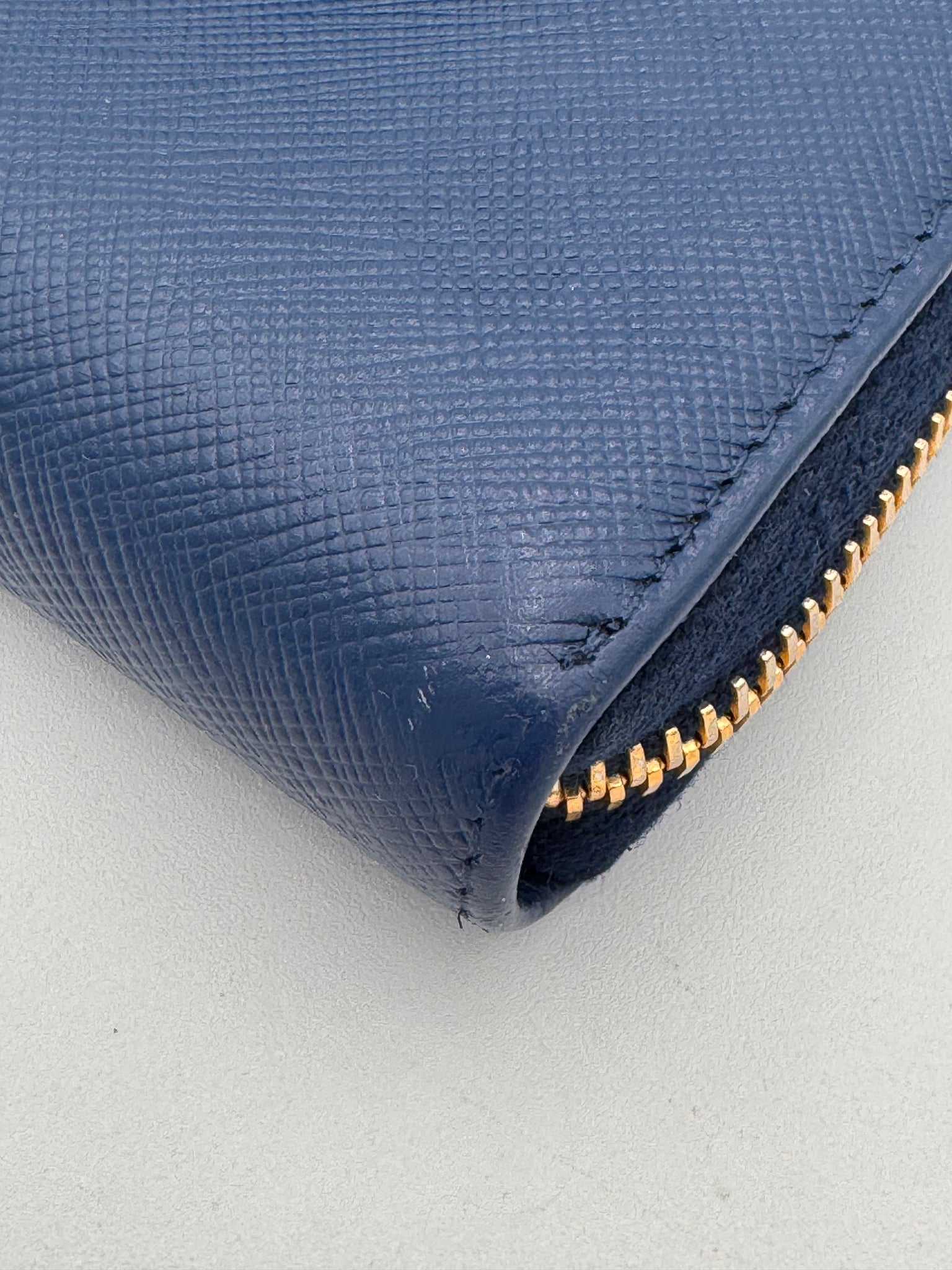 PRADA Saffiano Bow Zip Around Wallet