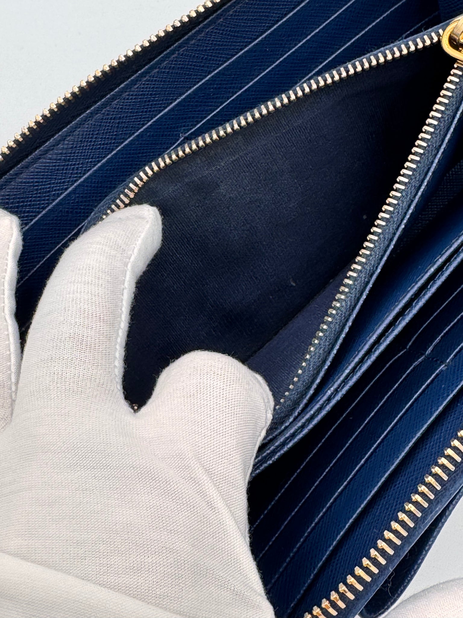 PRADA Saffiano Bow Zip Around Wallet