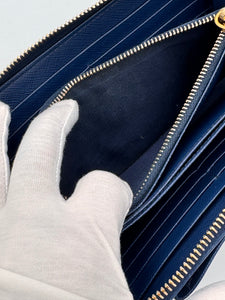 PRADA Saffiano Bow Zip Around Wallet