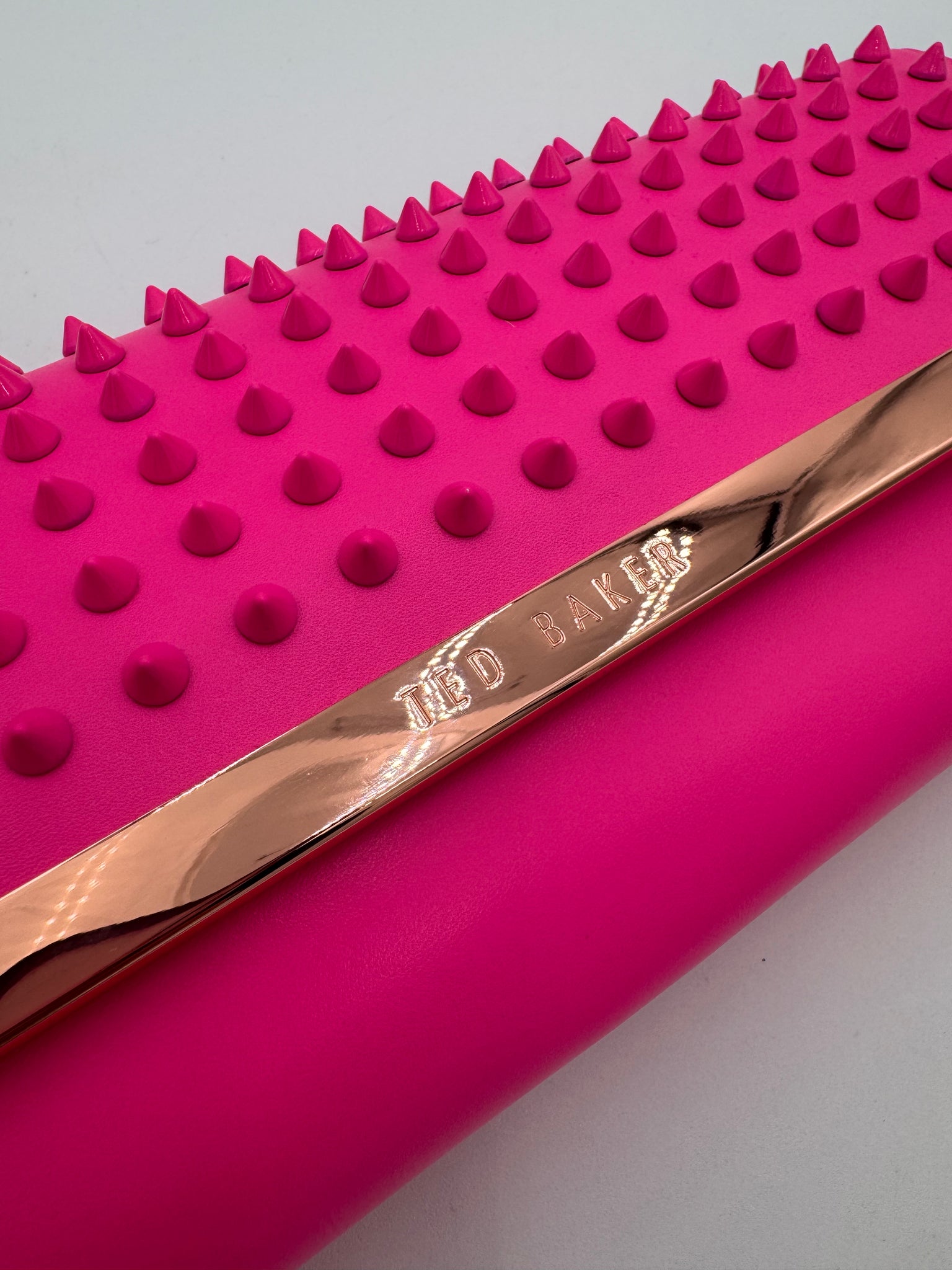 TED BAKER Studded Clutch Neon Pink