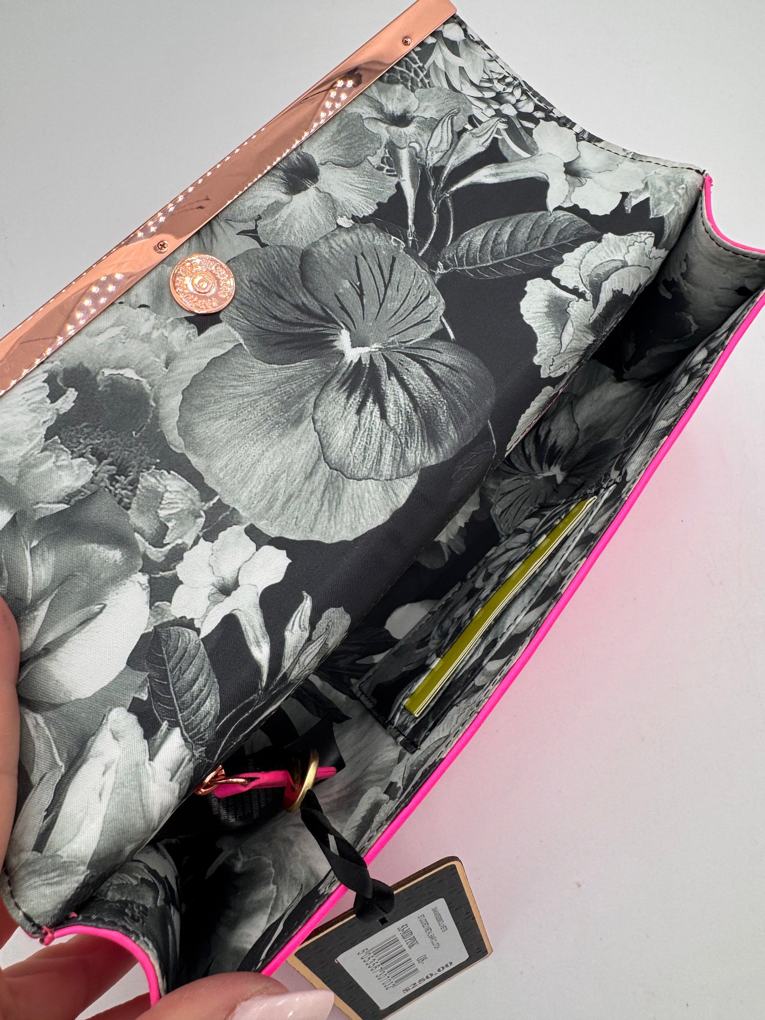 TED BAKER Studded Clutch Neon Pink