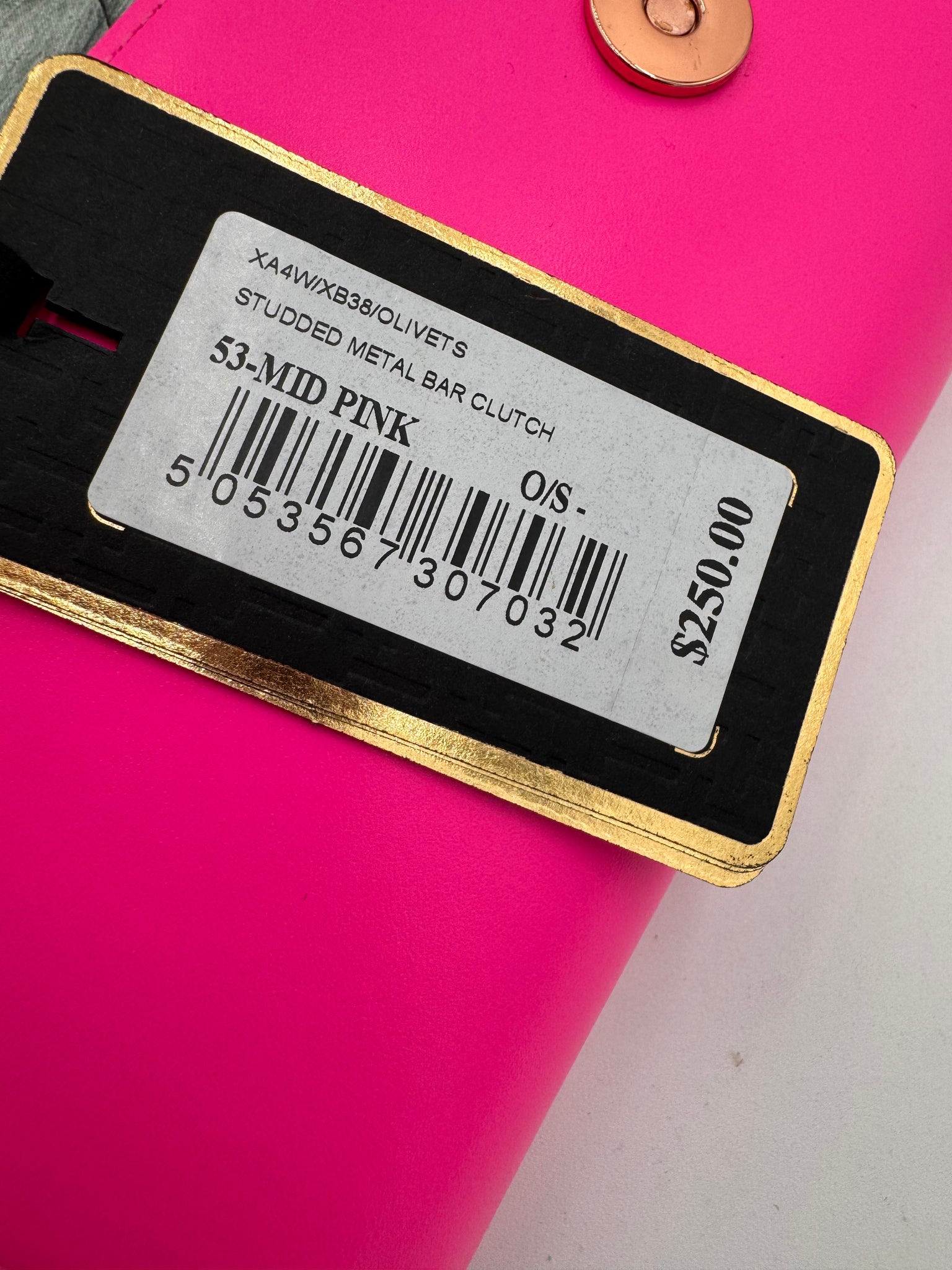 TED BAKER Studded Clutch Neon Pink