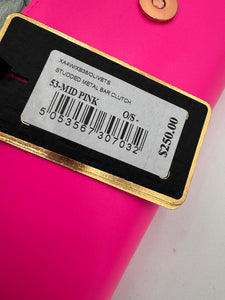 TED BAKER Studded Clutch Neon Pink