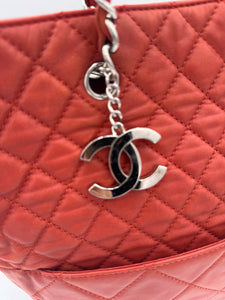 CHANEL Quilted Large In The Business Tote Red