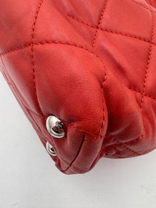 CHANEL Quilted Large In The Business Tote Red