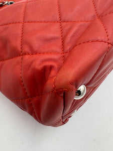 CHANEL Quilted Large In The Business Tote Red